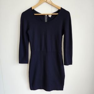 WILFRED S Fétu Mini Long Sleeve  Bodycon Dress Royal Navy Size Small Aritzia